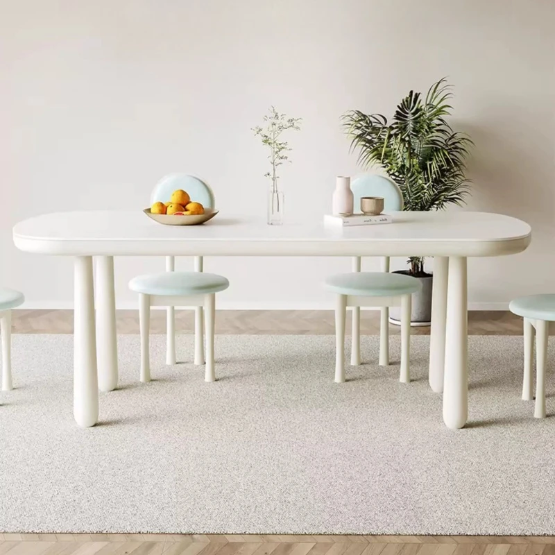 Cream Style Dining Table Chair 4 Balcony Multifunctional Minimalist Dining Table Space Savers Mesa Comedor Home Accessories