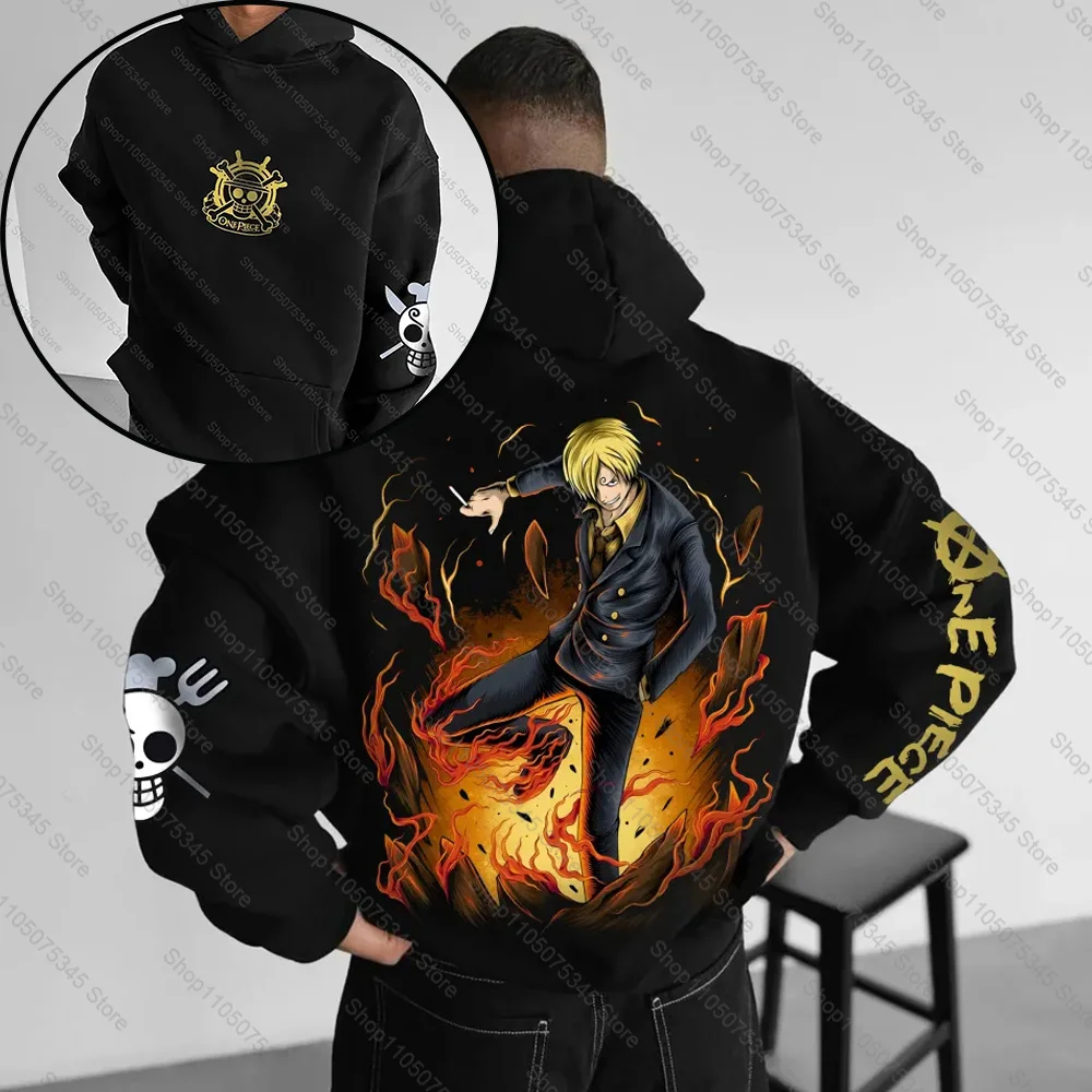 

ONE PIECE Hoodie Japanese Cartoon Animation Printing Keep Warm Sweatshirt Student Pure Cotton Loose Clothes Ins Tide Clothing