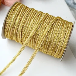 40 Meter 8mm Gold Lace Trims Knitted Ribbon Tapes Sewing Piping for Cosplay Clothes Handmade Accessories DIY Crafts Trimming