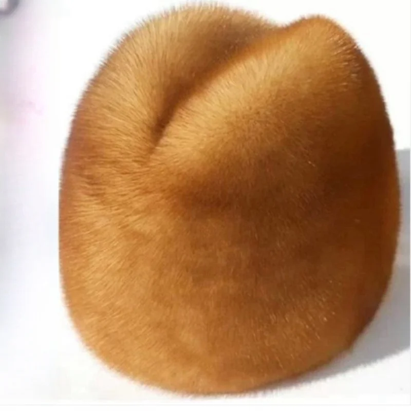 

Leather old gentleman men's fur hat top