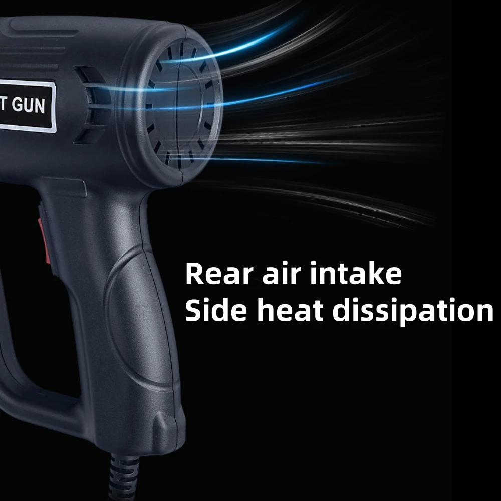 Black Color 220V eu Hot Air Gun Professional Electric Adjustable Temperature-controlled Building Hair dryer Soldering Heat gun