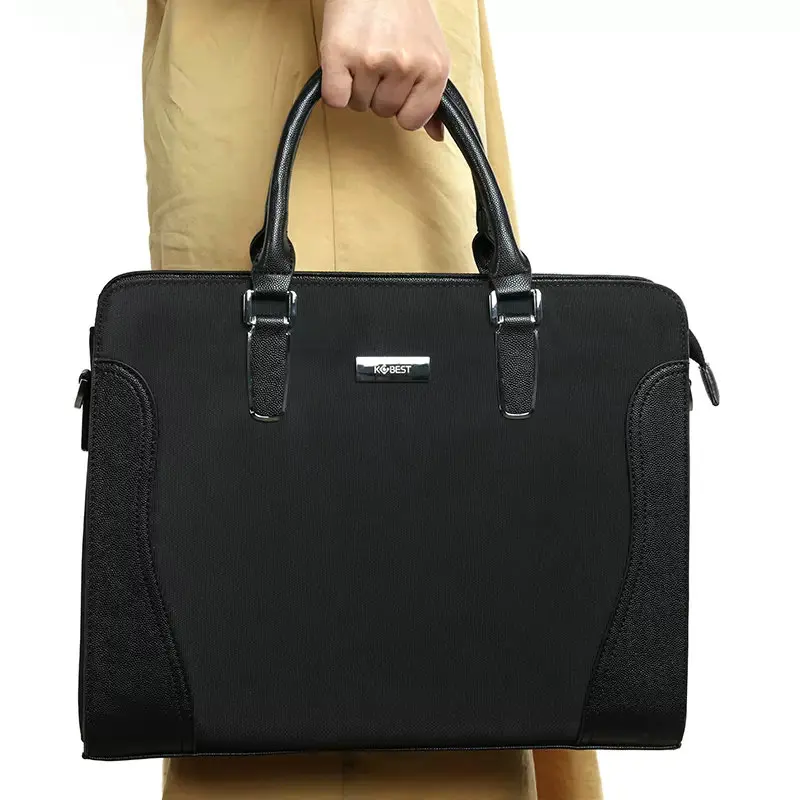 High-end Office Document Bag 14 Inch Laptop Bag Briefcase Men Travel Business Bag Waterproof Document Storage Bag Shoulder Bag