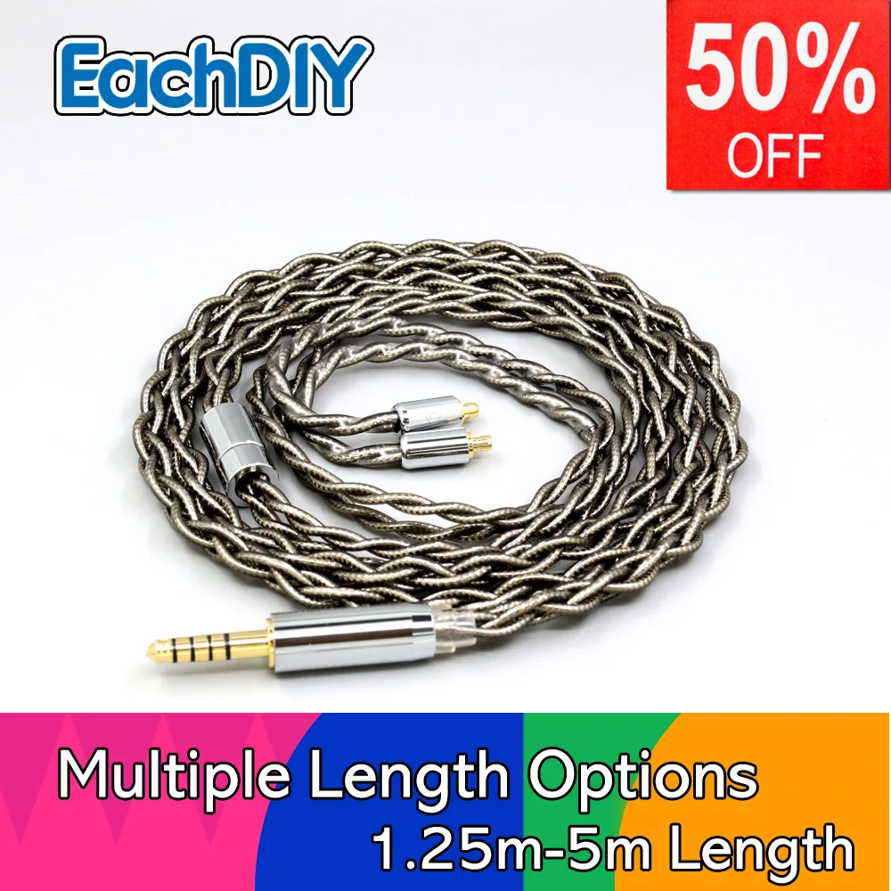 

99% Pure Silver Palladium + Graphene Gold Shielding Earphone Cable For Acoustune HS 1695Ti 1655CU 1695Ti 1670SS 2 core LN008195