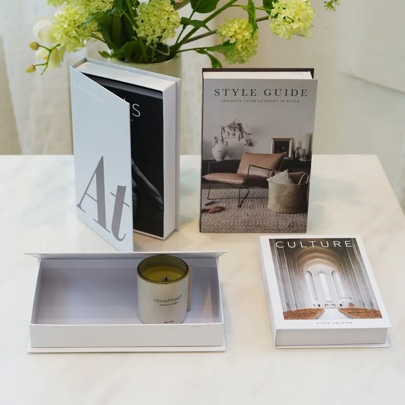 Innovative Openable Faux Book Storage Organizer with Simulation Book Cover Design Creative Artistic Decorative Book Box