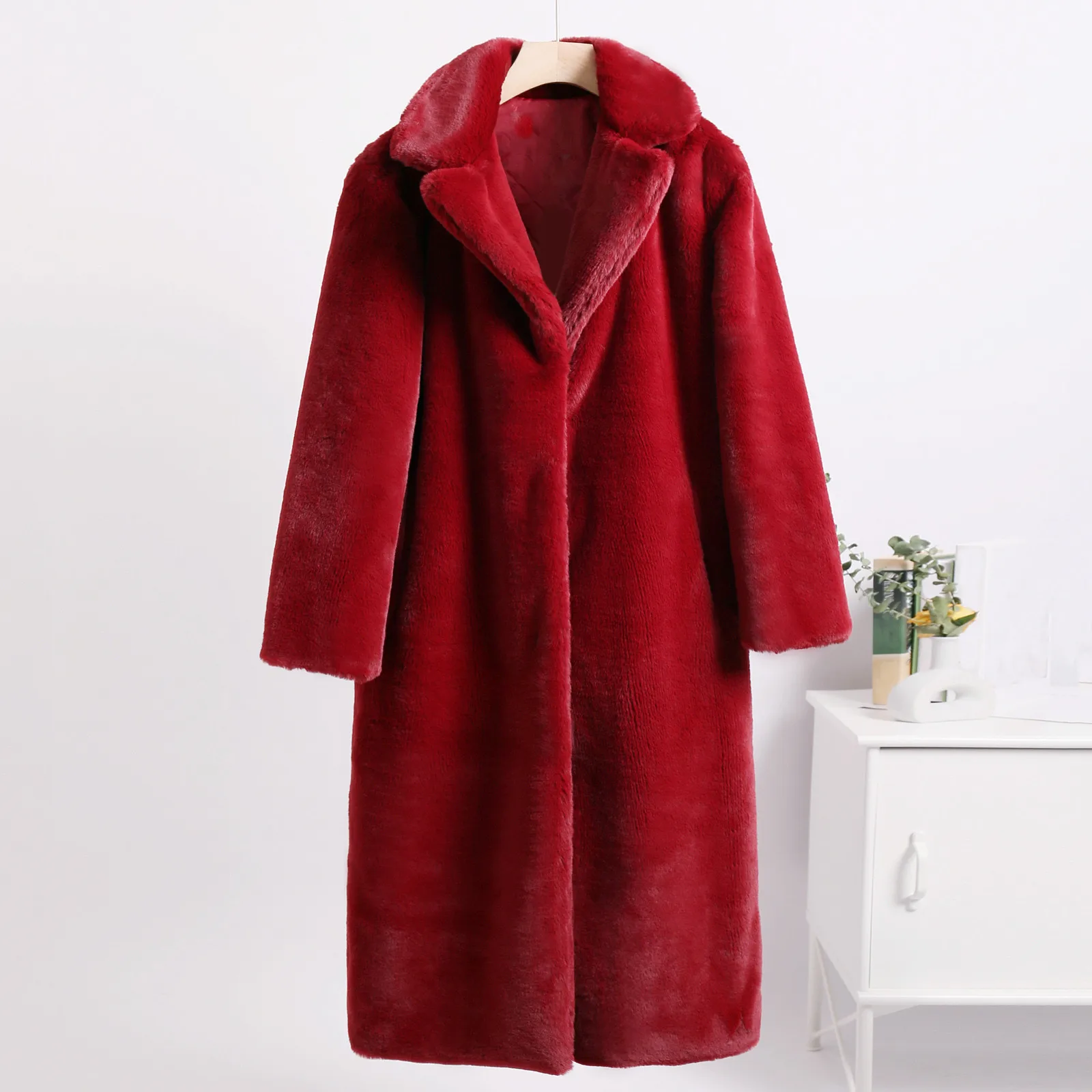 

Luxury Faux Rabbit Fur Coats Fluffy Women's Two Tone Furry Long Overcoat Ladies Jacket Plus Size 5XL Thick Warm Loose Plush Coat