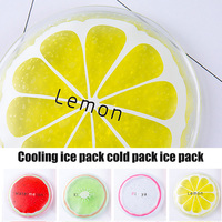 3pcs Round Iced Pack Reusable Ice Compress Bag Cooler Cooling Bags Portable Lower Temperature Fever Down Patches Fruit Design