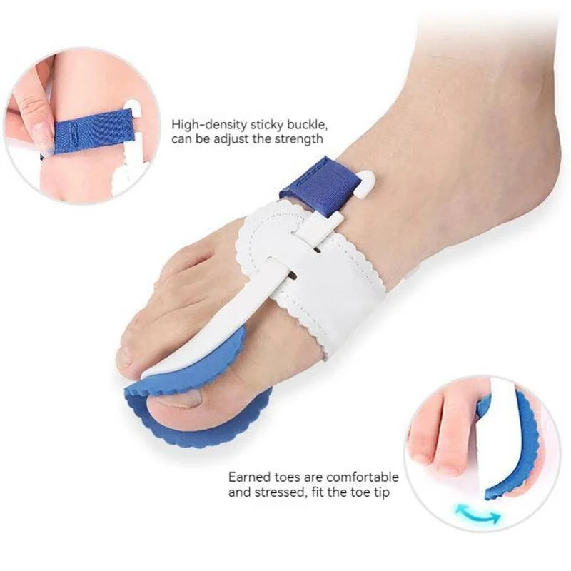 Corrector de juanete, 2 piezas, alisadores de dedo del pie, Corrector de Hallux Valgus, articulación de los dedos grandes, férula de noche ajustable, cubierta protectora