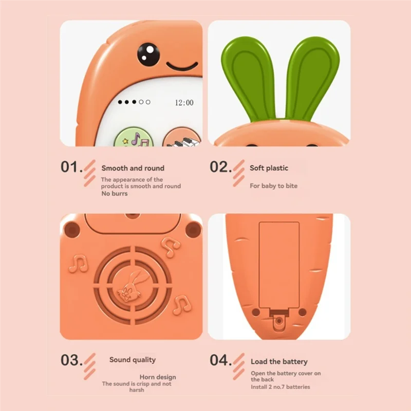 MACH-Baby الهاتف الخليوي مع التعليم المبكر والموسيقى، تعلم الهاتف المزيف التعليمي للأطفال، الحسية للأطفال