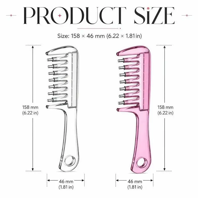 【B】Unisex Transparent Essential Oil Applicator Massage Comb With Built-In Liquid Reservoir Rolling Metal Teeth