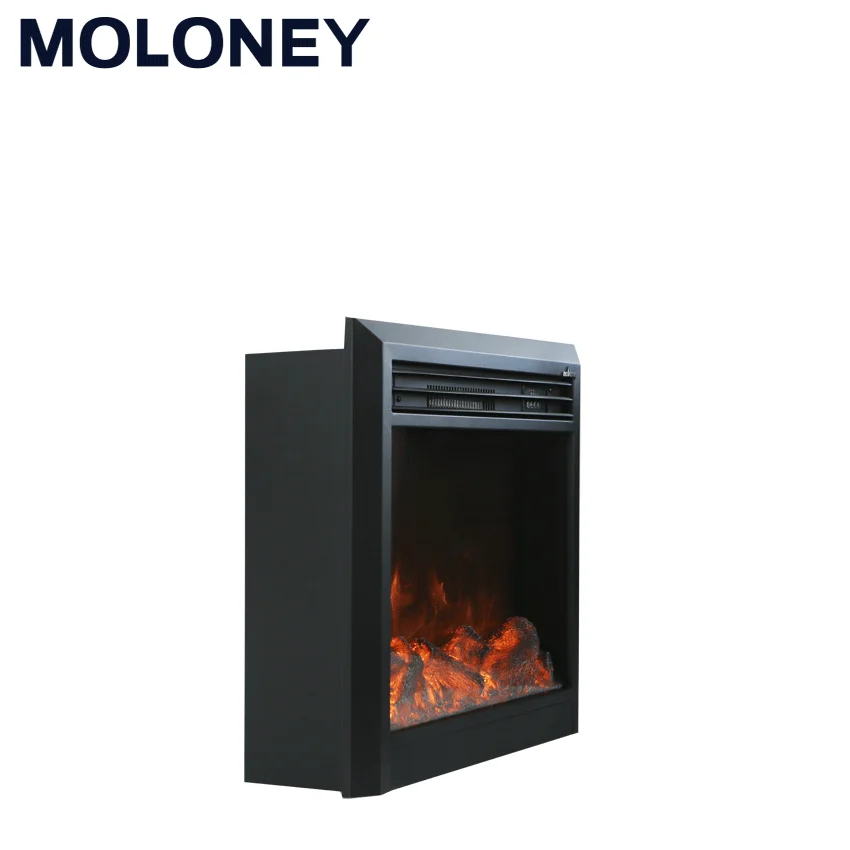 27 Inch Electric Fireplace, Toughened Glass Infrared Heater Insert, Adjustable LED Log Flame Heater, Home Heating Fireplace