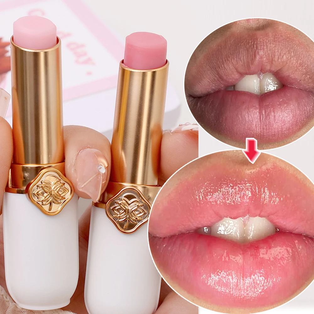 Bálsamo labial de larga duración para el cuidado diario, hidratante Natural, nutritivo, alisado de labios, fruta, cambia de Color, lápiz labial de gelatina cálida