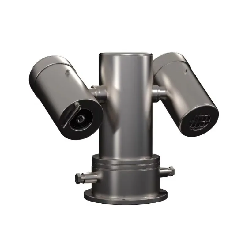 

Dual Sensor Analog Thermal PTZ Camera Fire Detection For Oil Chemical Plants CMOS Sensor Night Vision SD Card IP68 Temperature