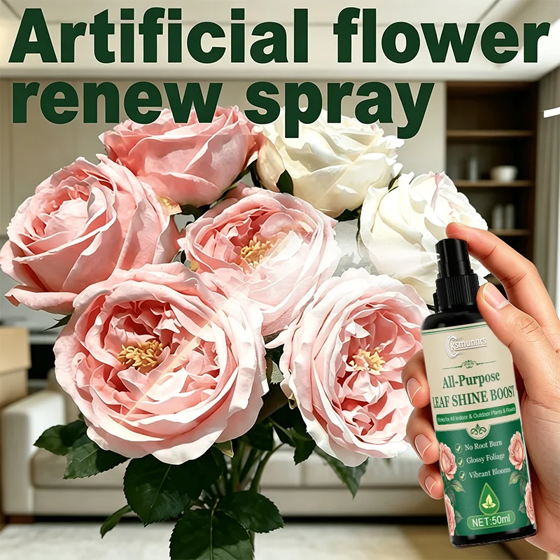 Artificial Flower Renew Spray, All Purpose Leaf Shine Boost Spray for Decor Plants