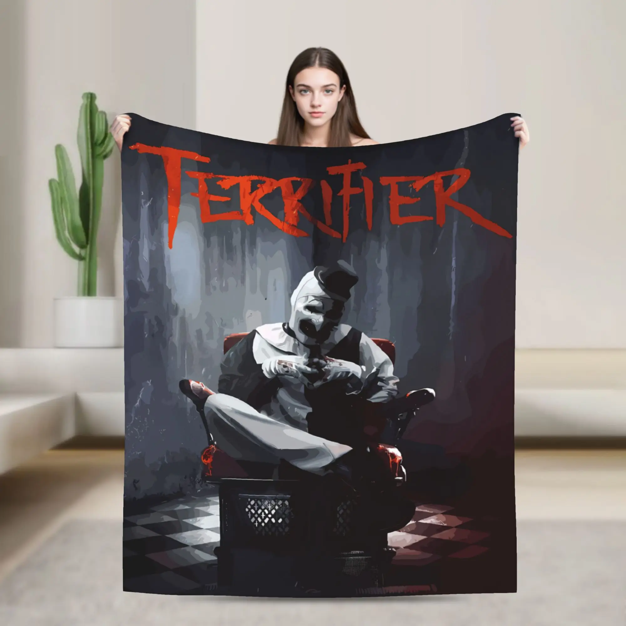 Terrifier Movie Blanket Quality Soft  Throw Blanket Spring Kids Adult Couch Chair Sofa Bed Funny Bedspread