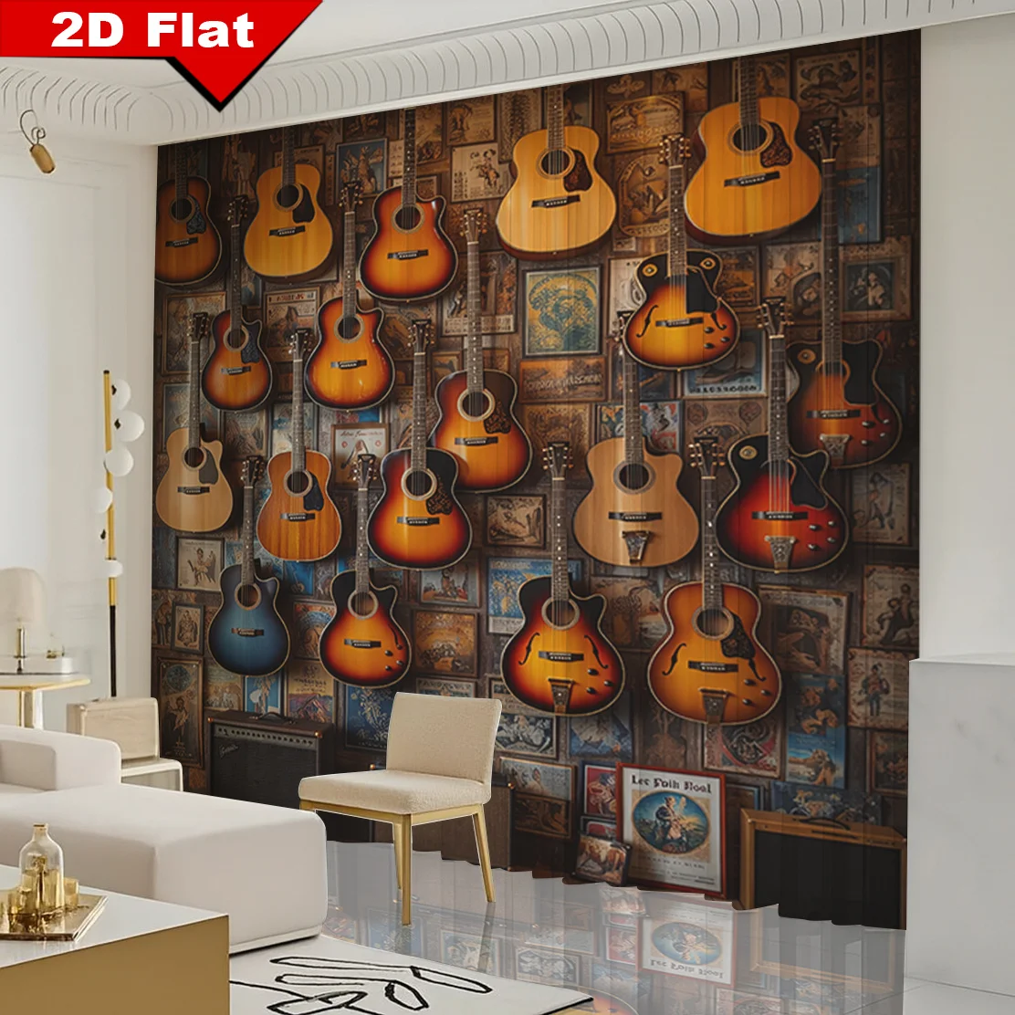 Cortina con Estampado de Guita - Musical Instrument Youtube reseña y precio