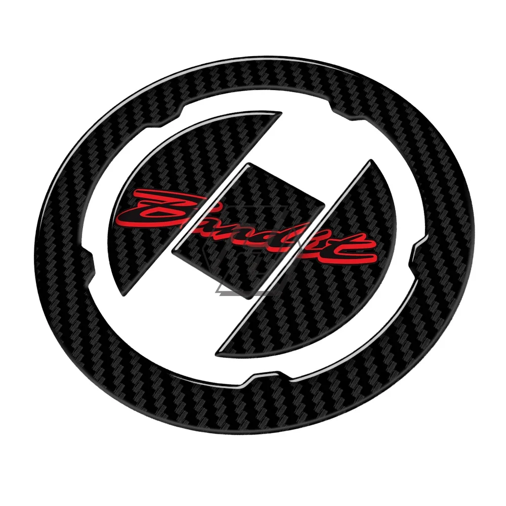Motorcycle Fuel Gas Cap Protector Decals For Suzuki Bandit 1250S 2007 2008 2009 3D Carbon-look