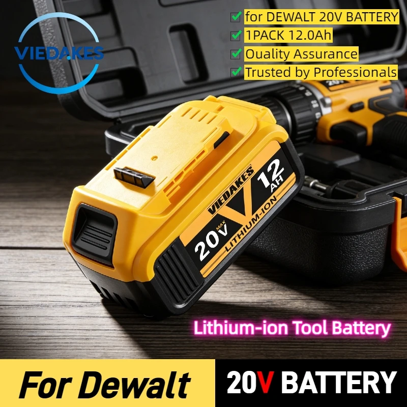 

original 20V rechargeable tool battery, 8AH 10AH 12AH, For Dewalt 20V battery DCB200 DCB201 DCB205 DCB206