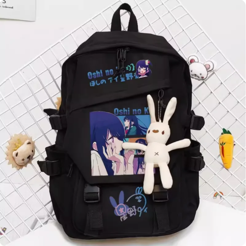 OSHI NO KO Hoshino Ai Anime mochila escolar de gran capacidad, bolsa de viaje para niño y adolescente