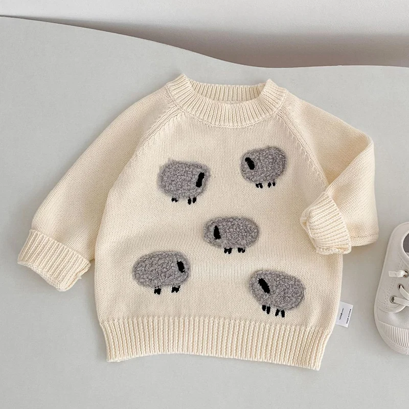 

2026 New Spring 0-3Yrs Children Clothes Newborn Baby Girls Boys Sweater Kids Long Sleeved Knitted Cartoon Pullover Sweater