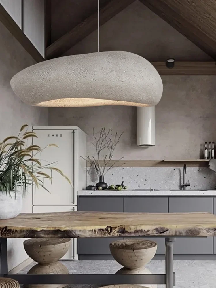 

Japanese-style wabi-sabi wind restaurant chandelier micro-cement island designer original bedroom living room light model room l