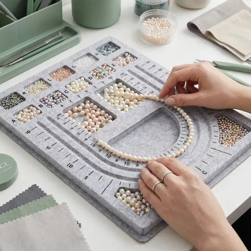 Making Felt Beading Mat Board with CM Alphabetic Scale Soft Pad for Diy Beadwork Crafting and Sorting Needs