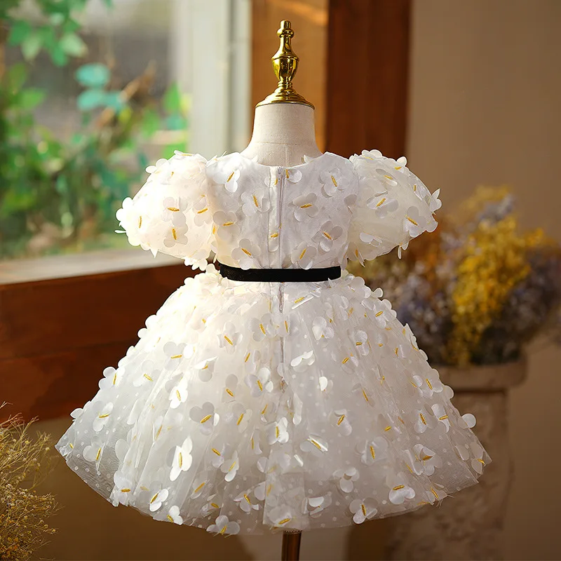 Kids Light luxury High-end Stereoscopic Butterfly Design Fairy Princess Ball Gown Children Girls Birthday Party Dresses y900