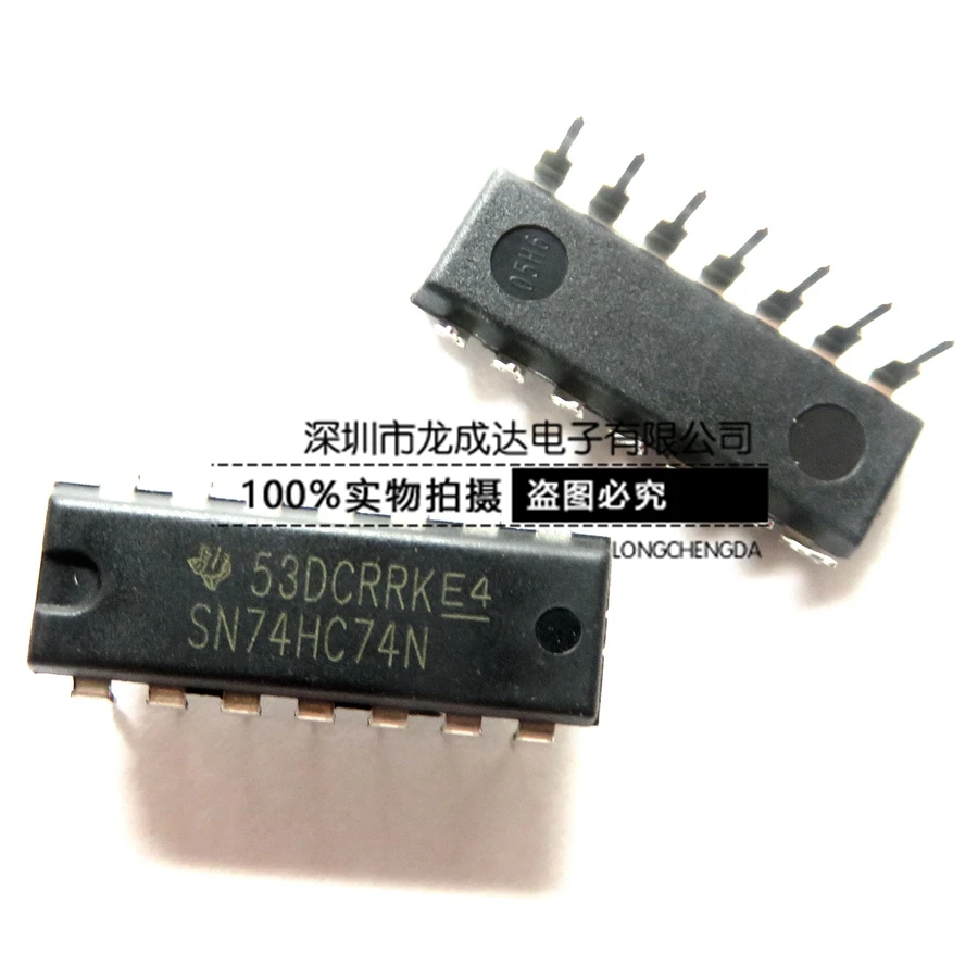 

30pcs original new SN74HC74N with positive-triggered double-D trigger DIP-14