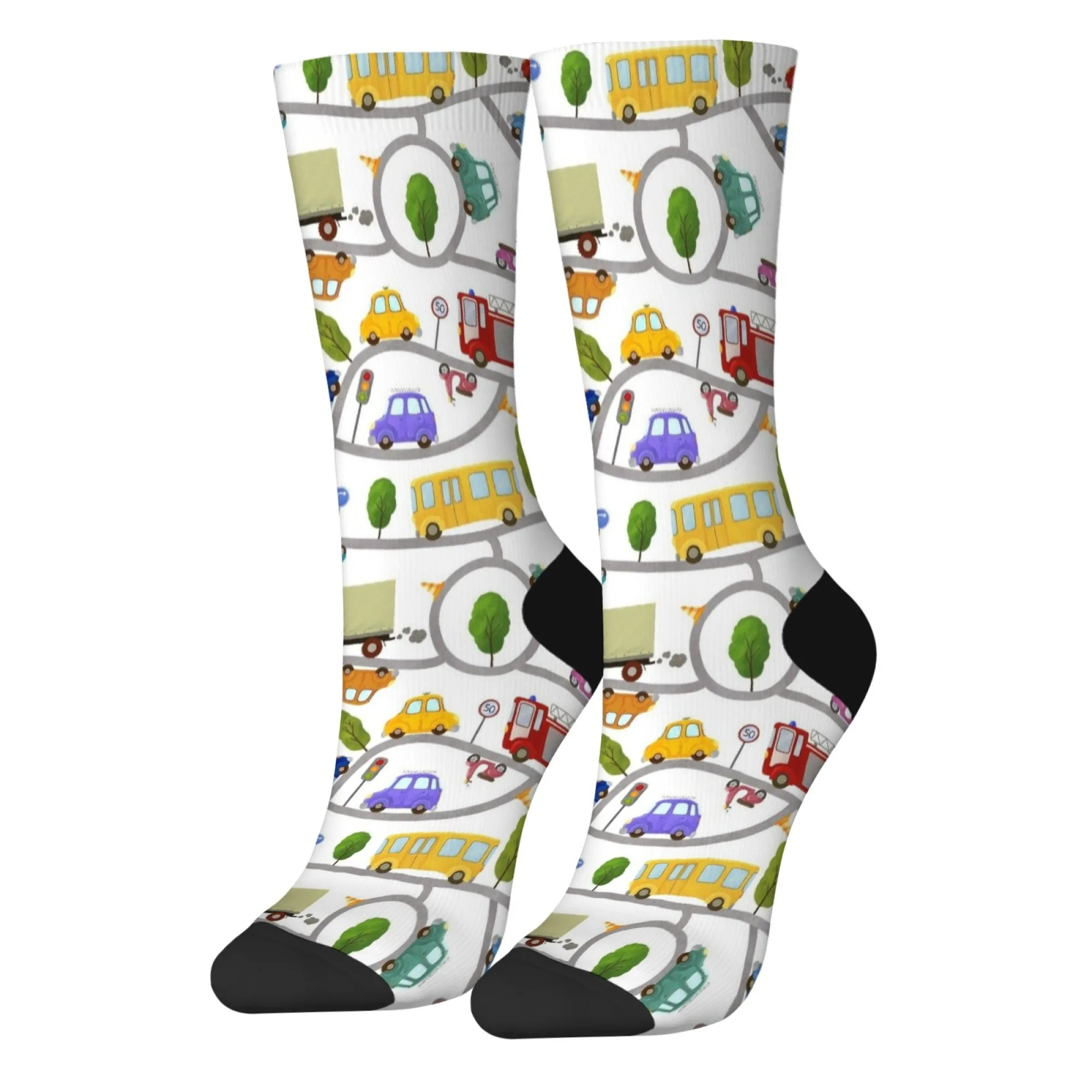 

Мужские носки в стиле Харадзюку для мальчиков в стиле ретро 90-х годов, компрессионные носки с картой и культовыми достопримечаниями для геймеров, фанатов аниме, новинка, подарок