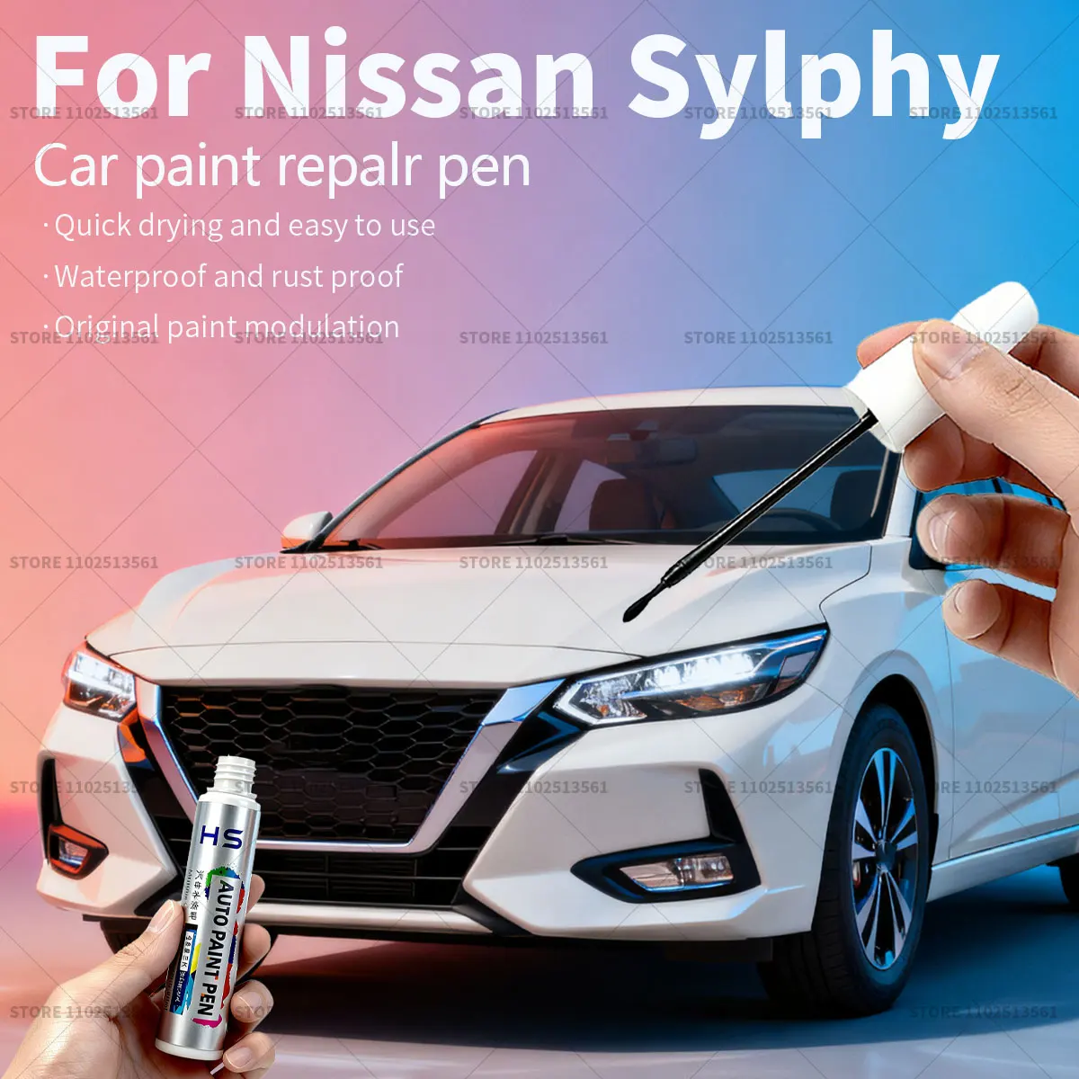 

Car Paint Repair Pen For Nissan Sylphy Touch Up Scratch Remover DIY Auto Accessories Silver K23 White QAC QX1 Black G41 Orange