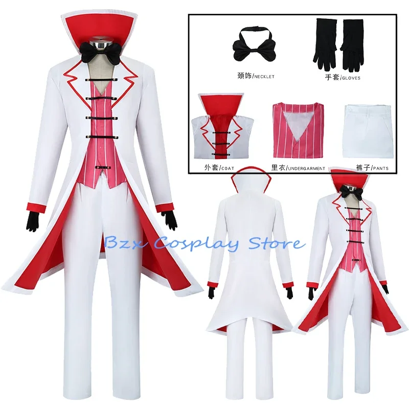 Lucifer Cosplay Wig Anime Morningstar Cosplay Costume Daddy White Suit Devil Hell Halloween Party Adult Men Costume Outfit