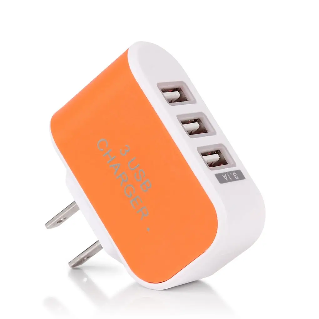 شاحن جداري LED متعدد الوظائف ، شواحن 3USB ، شاحن سفر ، AC-، V