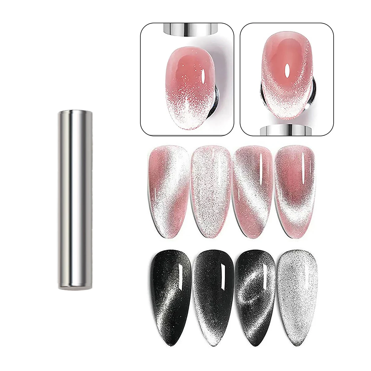 Juego de imanes para uñas de ojo de gato, herramientas de palo magnético para decoración de uñas, bloques magnéticos para efecto de esmalte de Gel, Kit de accesorios para decoración de uñas, 12 Uds.