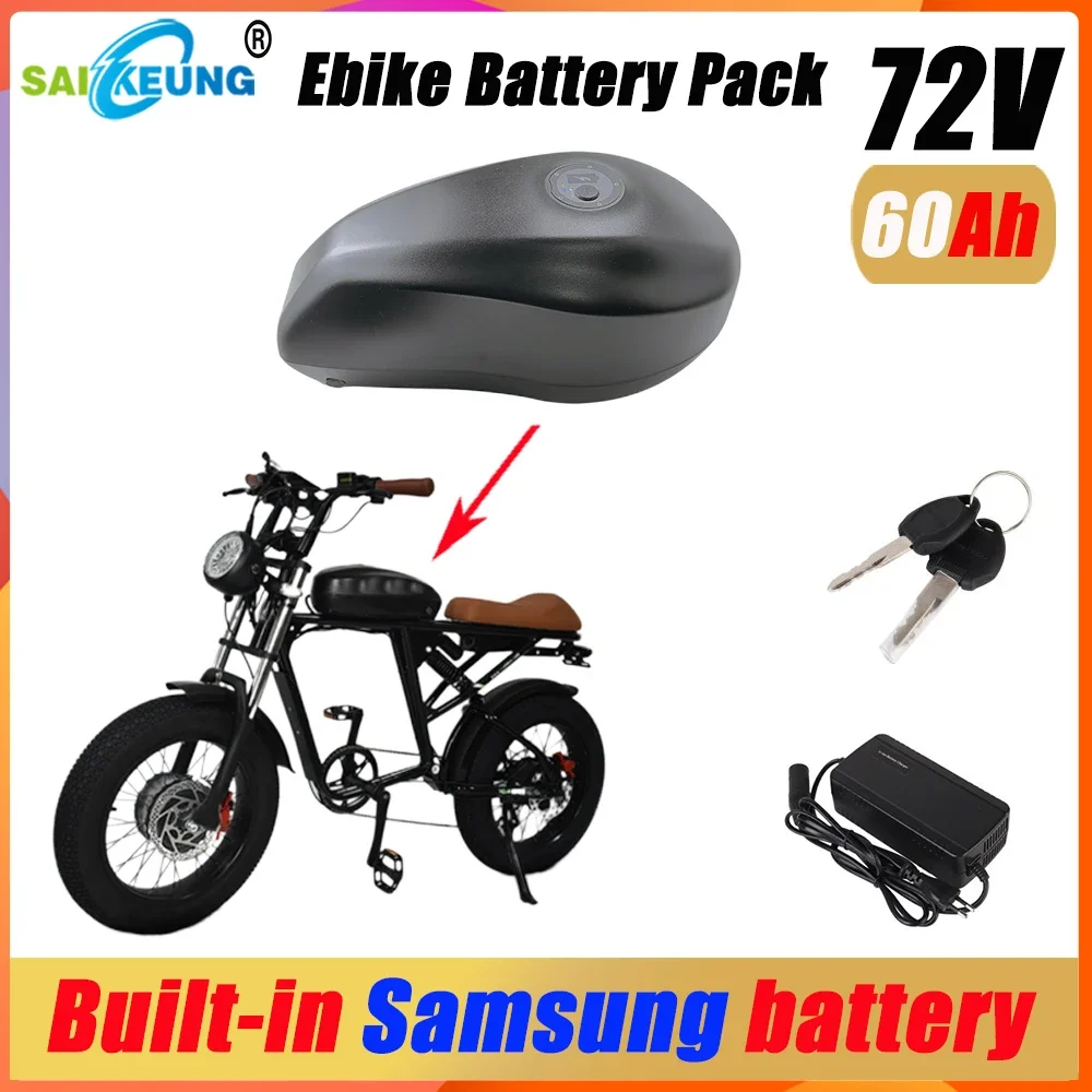 FuelTank 72v 50ah Lithium Battery 3000w Motor Electric Bicycle Scooter Motorcycle Bafang 2000w 20 30 40 50AH 60 Ah Bateria 72 V