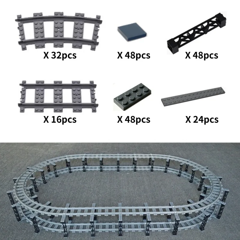 Construction Model Double-decked Elevated Railway Bridge for Urban Transportation Trains Building Toy Accessory Christmas Gift