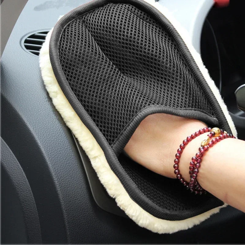 1PC Microfiber Wool Soft Auto Car Washing Gloves Car Cleaning Glove Motorcycle Washer Care Car Paint Wash Tools Accessories