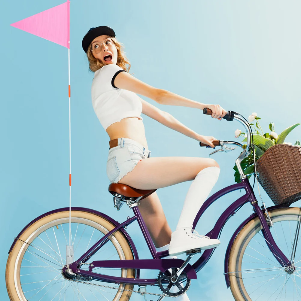 

2Sets Bike Flag Smooth Surface Durable Rear Rack Safety Flag Triangle for Bike Accessories Cycling Accessory Warning Flags