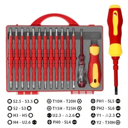 Geïsoleerde schroevendraaierset Precisieschroevendraaier Magnetische Torx-bits met gleuf Elektricien Handgereedschapsset Schroevendraaierreparatietool