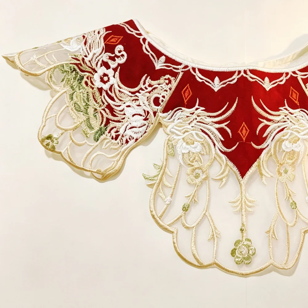 Kép 5: Bronzszínű organza embroidered yunjian Lecsavarható Csőbilincs – four-in-one ruyi Design, symbolizing Egyetemes Hangzás & Javak Jószerencse