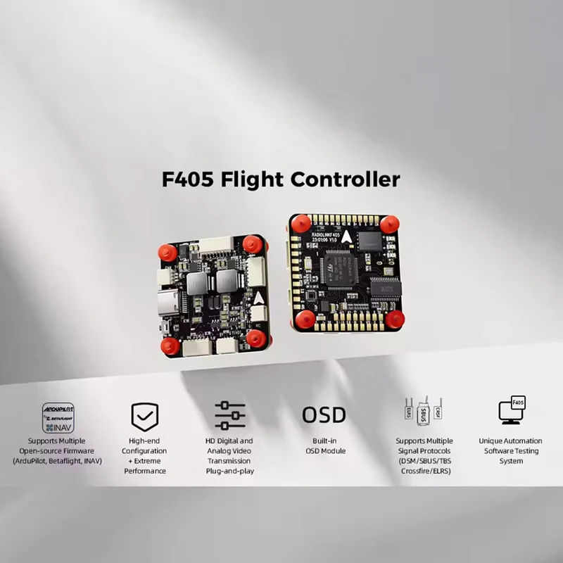 RadioLink F405 Controle de vôo integrado OSD 128MB Blackbox suporta DSM/SBUS/TBS para aviões Helicópteros Carros Barcos Robôs