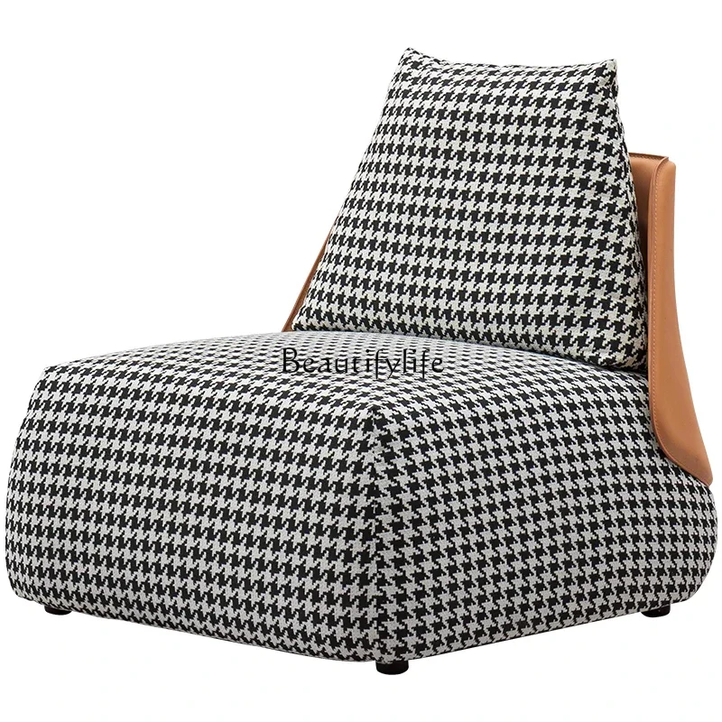 

Italian minimalist thousand bird grid single sofa chair living room light luxury modern designer creative leisure chair