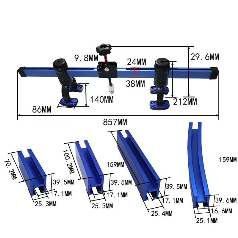 

Car dent repair quick extraction tool with 360 degree rotation anti slip body sheet metal rotation tension bracket