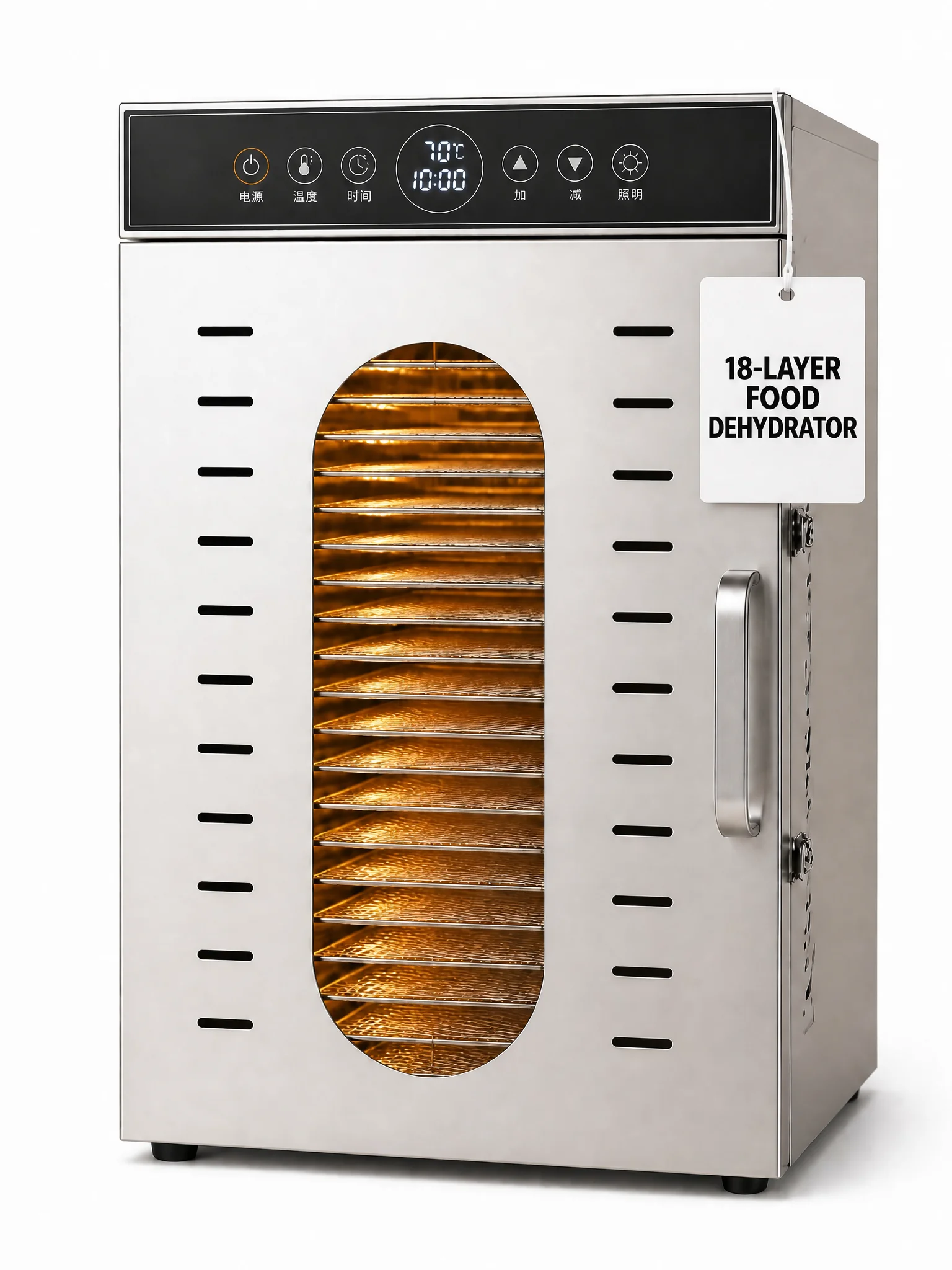18-layer Hot Air Furnace Food Dehydrator Stainless Steel 110/220V Fruit & Vegetable & Meat Drying Food Industry Use