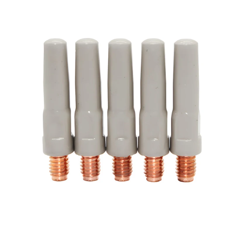 5PC Welding Gun Nozzle Non-Stick Coating for Slag Protection Copper0.8 1.0 1.2Noncontact Welding Slag Conduct Nozzle for Welder