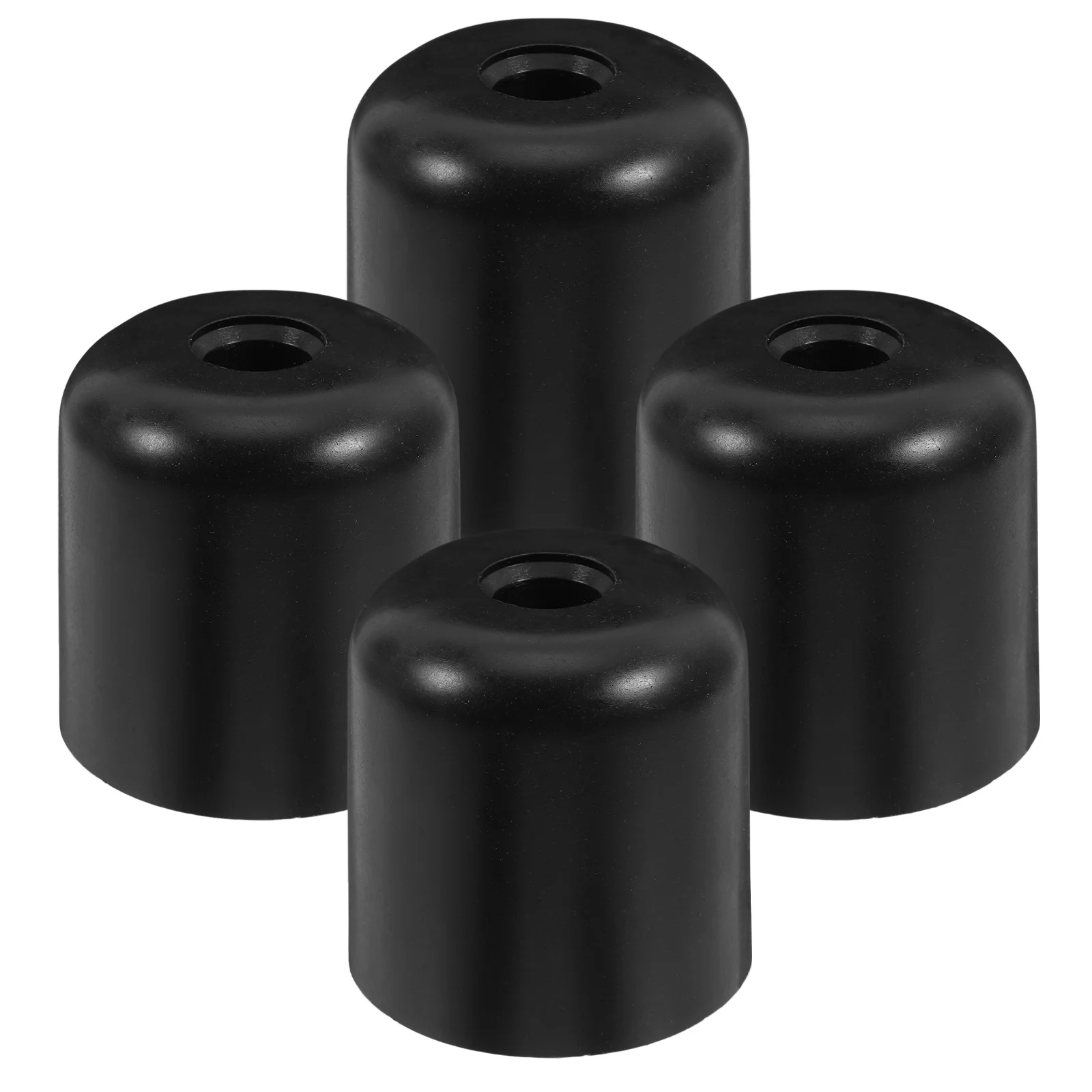 Gambe per mobili da 4 pezzi Gambe di ricambio per supporto durevole conico rotondo nero in plastica per divano, divano, tavolo, letto, piedini per mobili in plastica