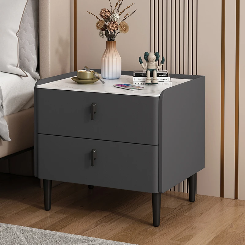 منضدة حديثة فاخرة ذات لوحة صخرية قابلة للتخصيص وظائف ذكية نمط فندق عالي الجودة لأثاث المنزل في غرفة النوم #6