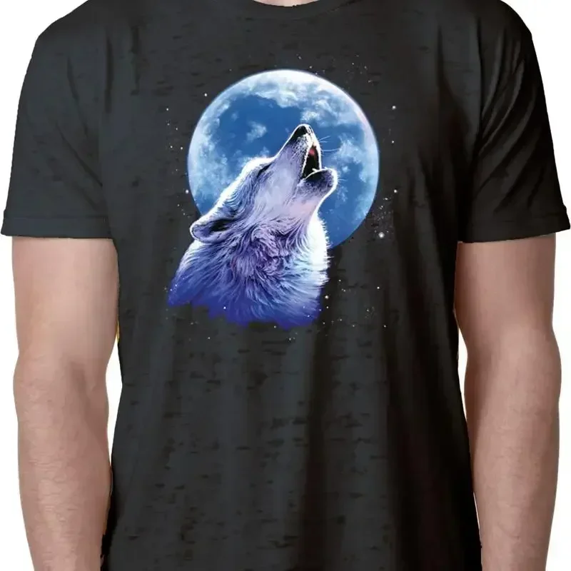 Buy Cool T Shirt Wolf And Moon Call Of The Wild Burnout