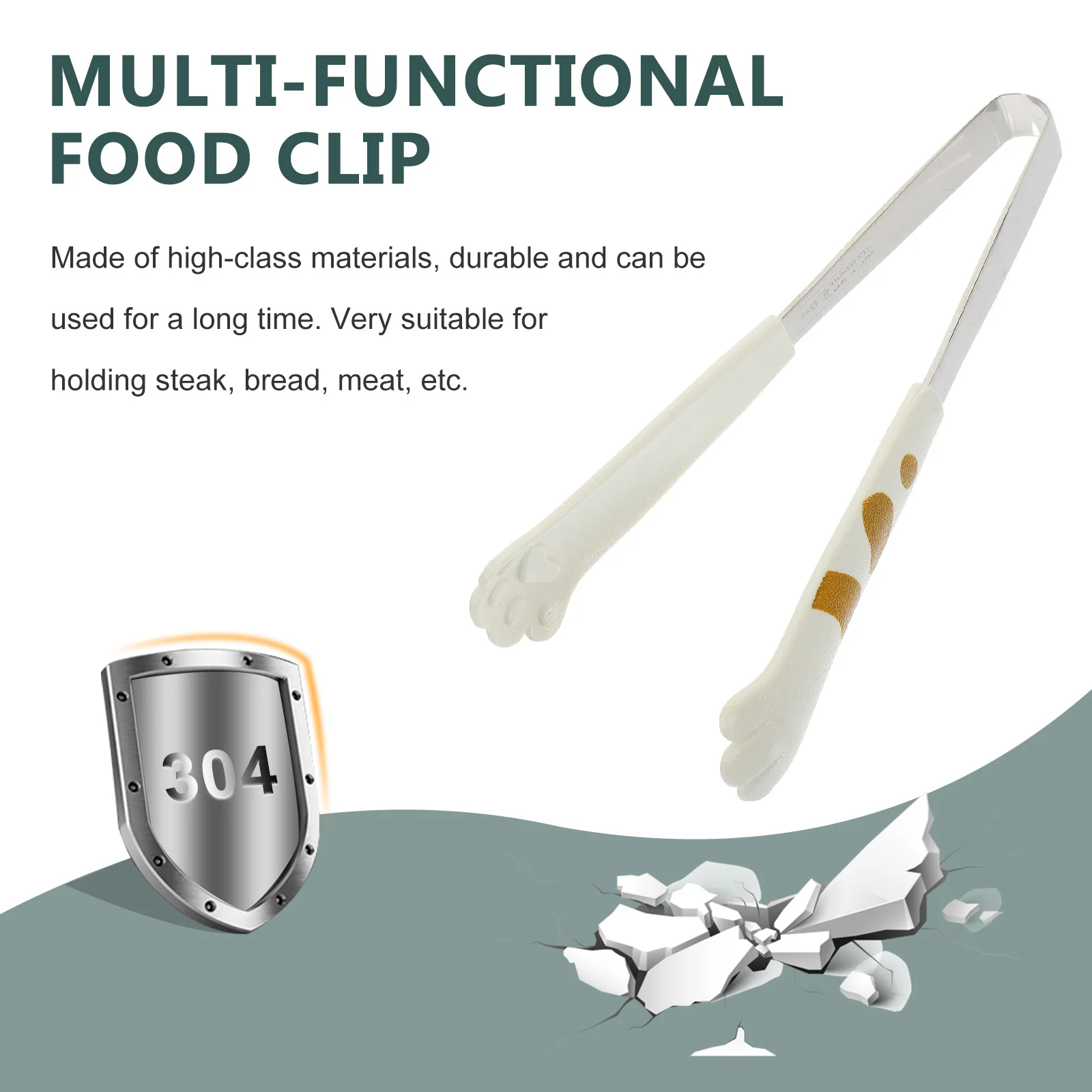 

Bbq Tongs Multi-Function Barbecue Clip Heat Resistant Kitchen Tongs Portable Grilling Accessories For Steak