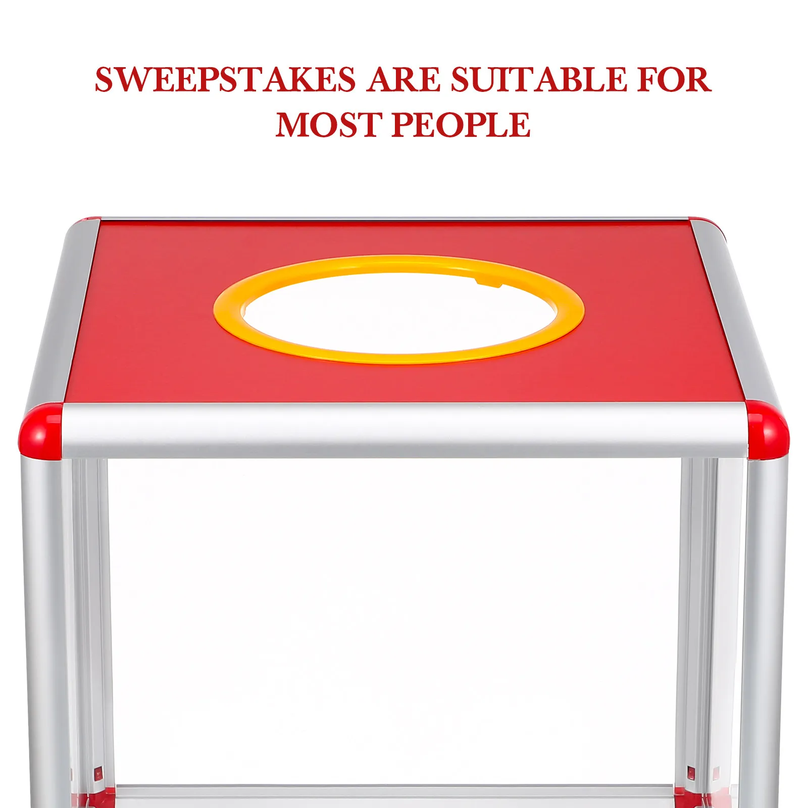 Aluminum Alloy Lottery Box Square Raffle Donation Ballot Voting Storage Case for Business Fundraising Events Charity Contest