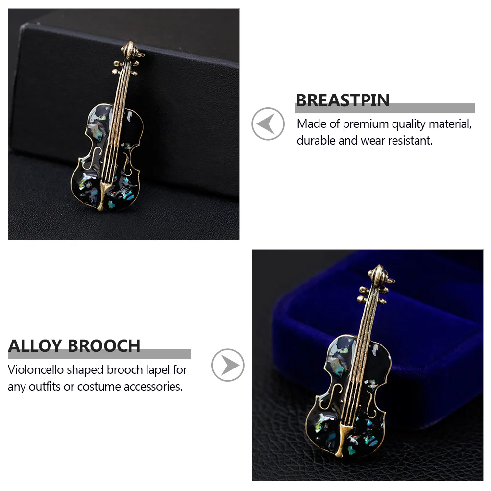 2 Pcs Brooch Pines Violin Cello Ornament Delicate Violoncello Clothing Accessory Alloy Child