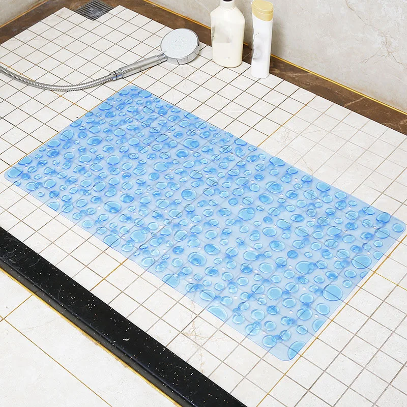 Hotel Shower Room Bathtub Mat Transparent PVC Bathroom Foot Pad Household Bathroom Non-slip Pad Rectangle Waterproof Floor Mat